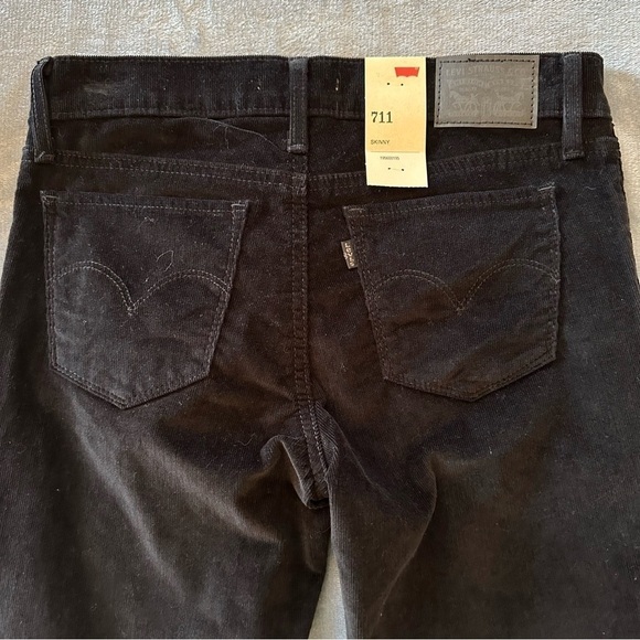 NWT Levi's 711 Skinny Mid Rise Corduroy Black Pants - Picture 11 of 15